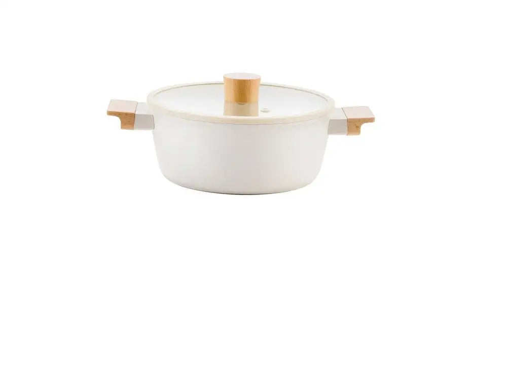 Jogo de panelas de ceramica brancas