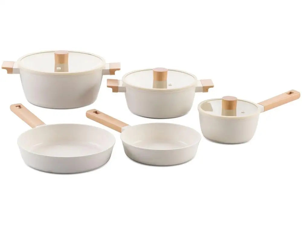 Jogo de panelas de ceramica brancas