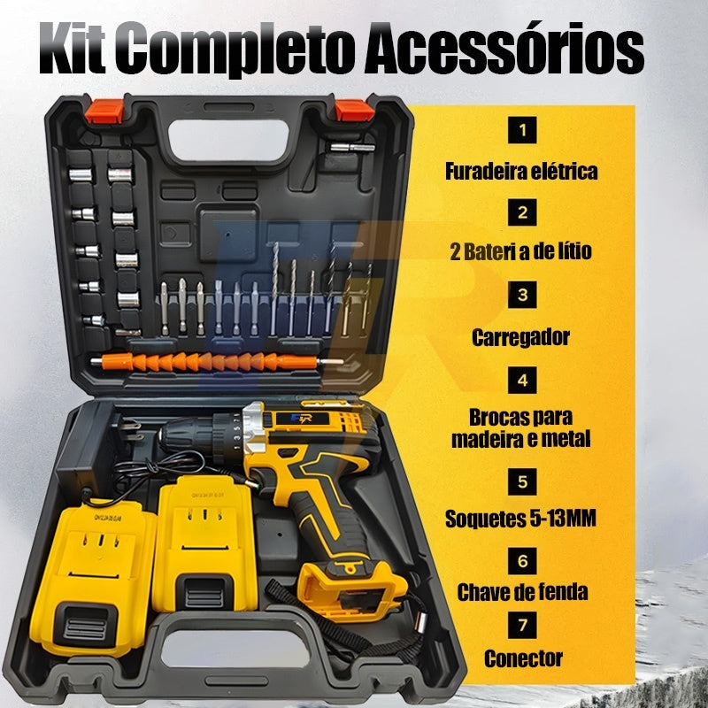 Parafusadeira Furadeira de Elétrica Sem Fio 48V COM DUAS BATERIAS !