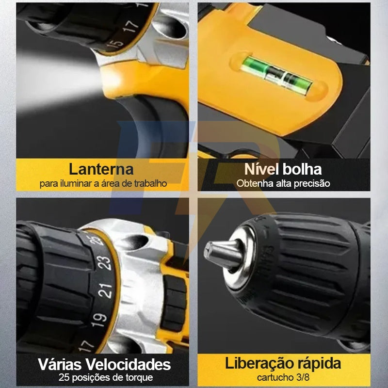 Parafusadeira Furadeira de Elétrica Sem Fio 48V COM DUAS BATERIAS !