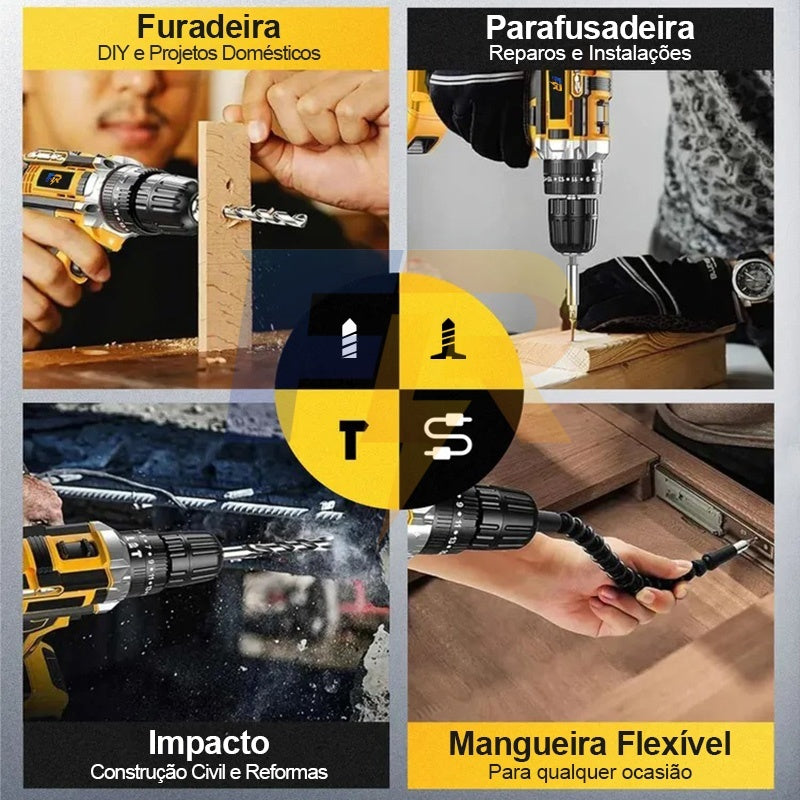 Parafusadeira Furadeira de Elétrica Sem Fio 48V COM DUAS BATERIAS !